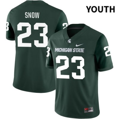 Youth Michigan State Spartans NCAA #23 Darius Snow Green NIL 2022 Authentic Nike Stitched College Football Jersey MT32S66AX